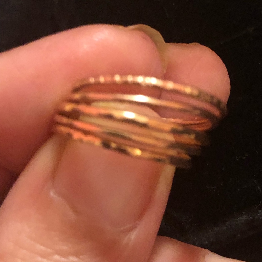 10k Rose Gold Stackable Rings band - Picture 4 of 8